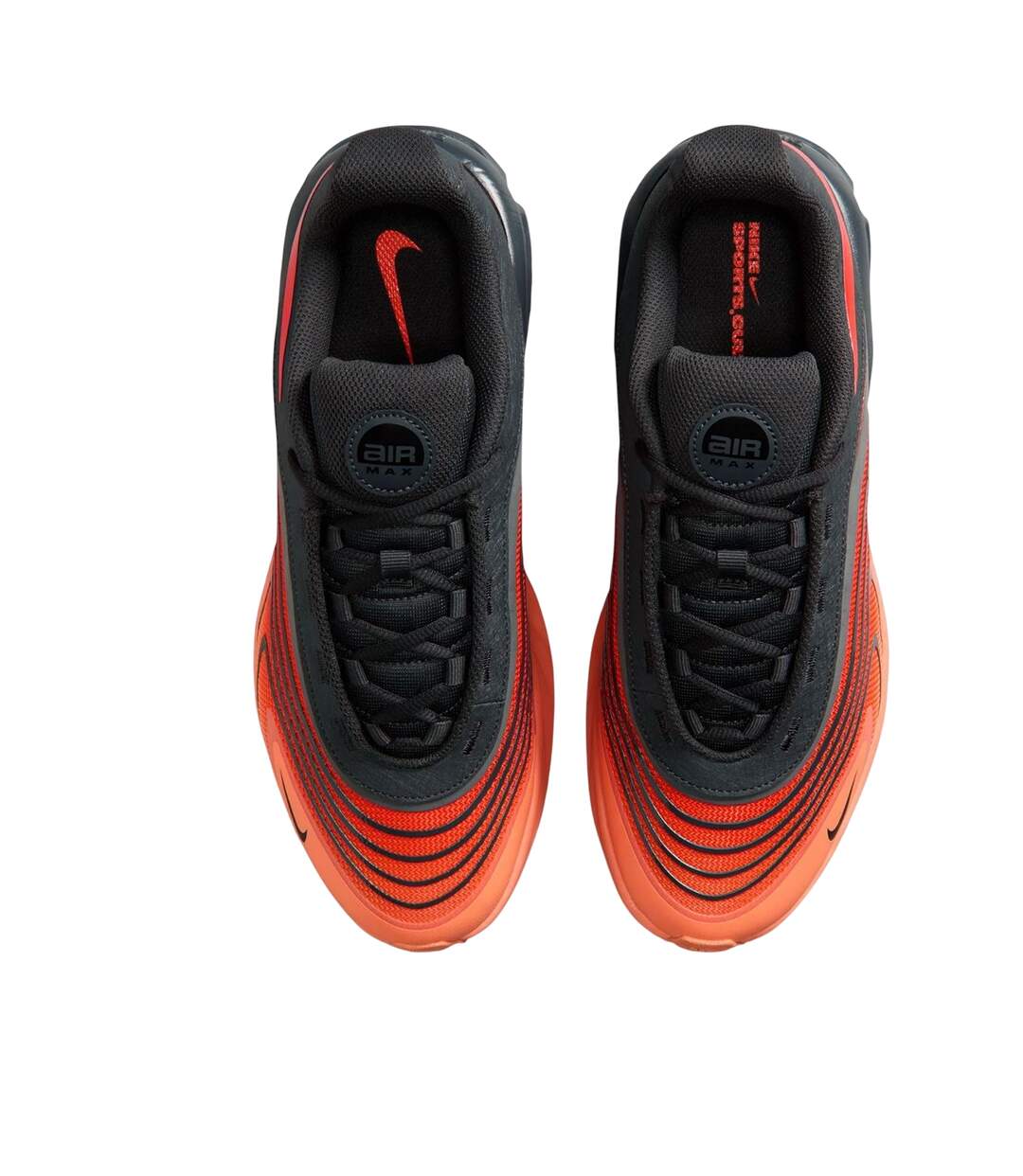 Mens Air Max Fire Lace Up Shoes Orange Grey Nike-4