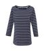 Womens/ladies baylette ii striped t-shirt navy/white Regatta-1