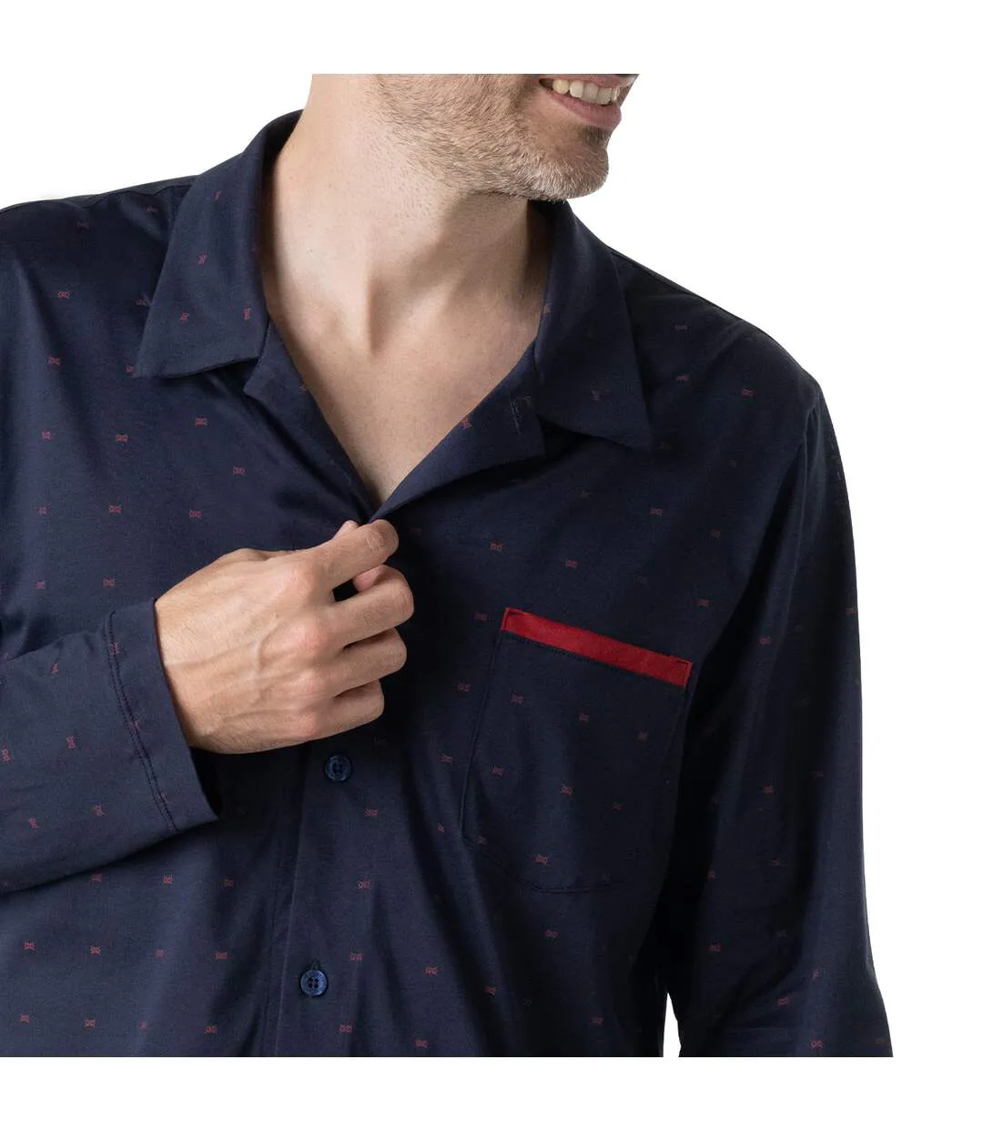 Pyjama long ouvert Mercerisé Homme Eminence - Vendu en boîte cadeau-5