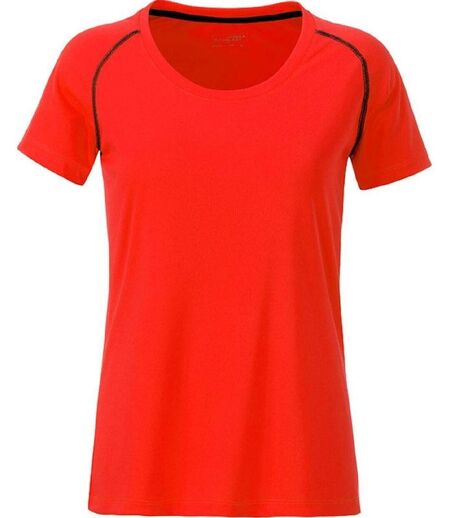 Maillot running respirant - Femme - JN495 - orange vif