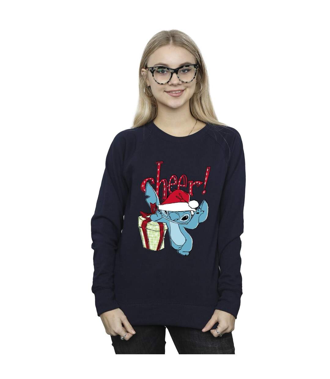 Disney - Sweat LILO AND STITCH CHEER - Femme (Bleu marine) - UTBI22681-2