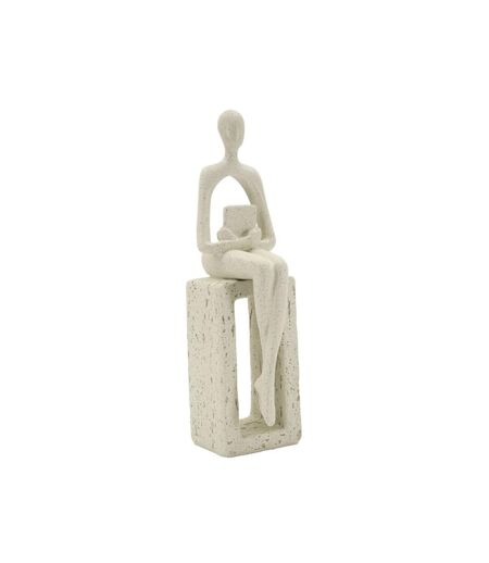 Statuette Déco Seule Stons 24cm Crème