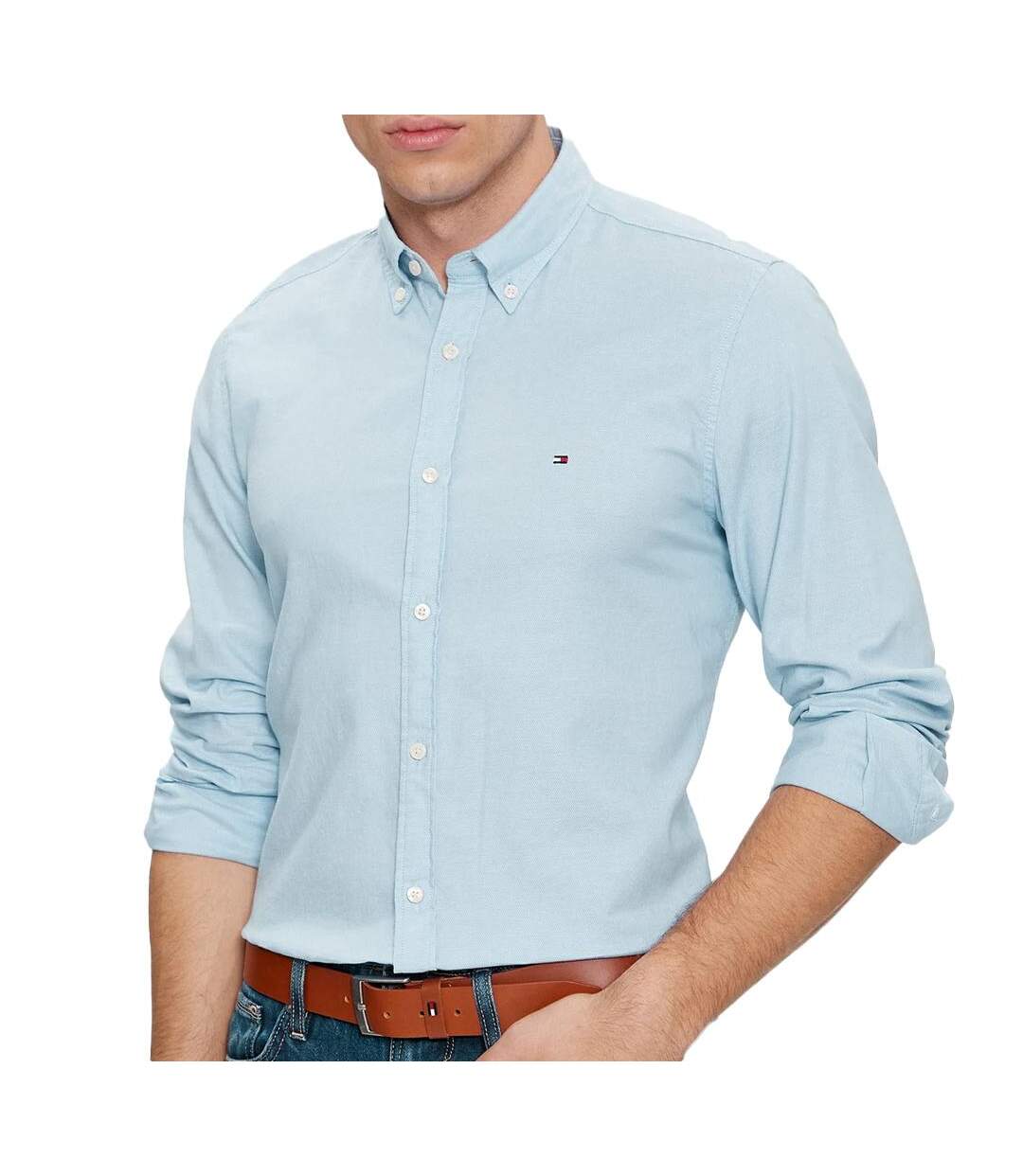 Chemise Bleu Homme Tommy Hilfiger Dobby - S-1