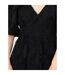 Robe Mi-longue Manches ¾ Femme Noir Maya Deluxe-3