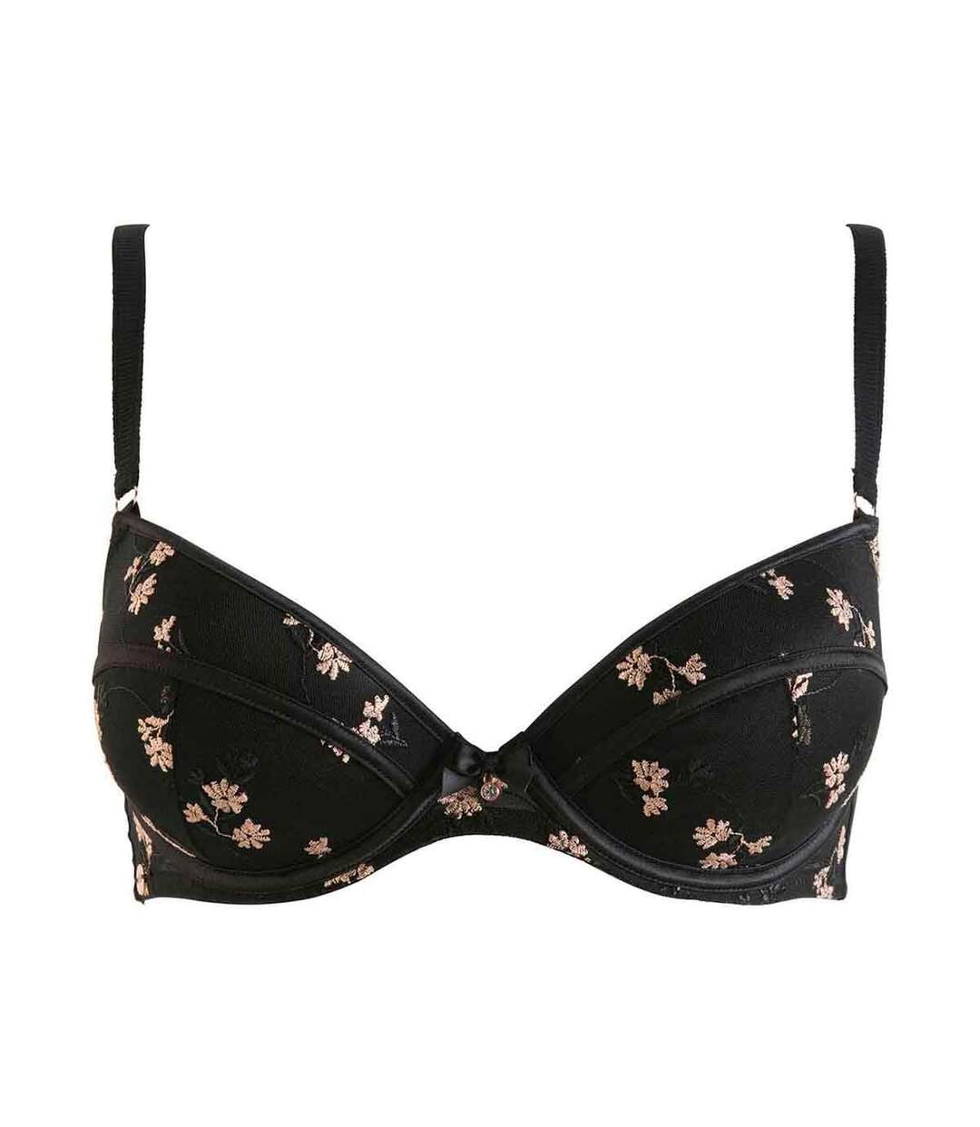 Soutien-gorge push-up coque moulée noir Coeur Joyeux-1