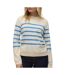 Pull ecru/bleu femme vero moda saba - l-1