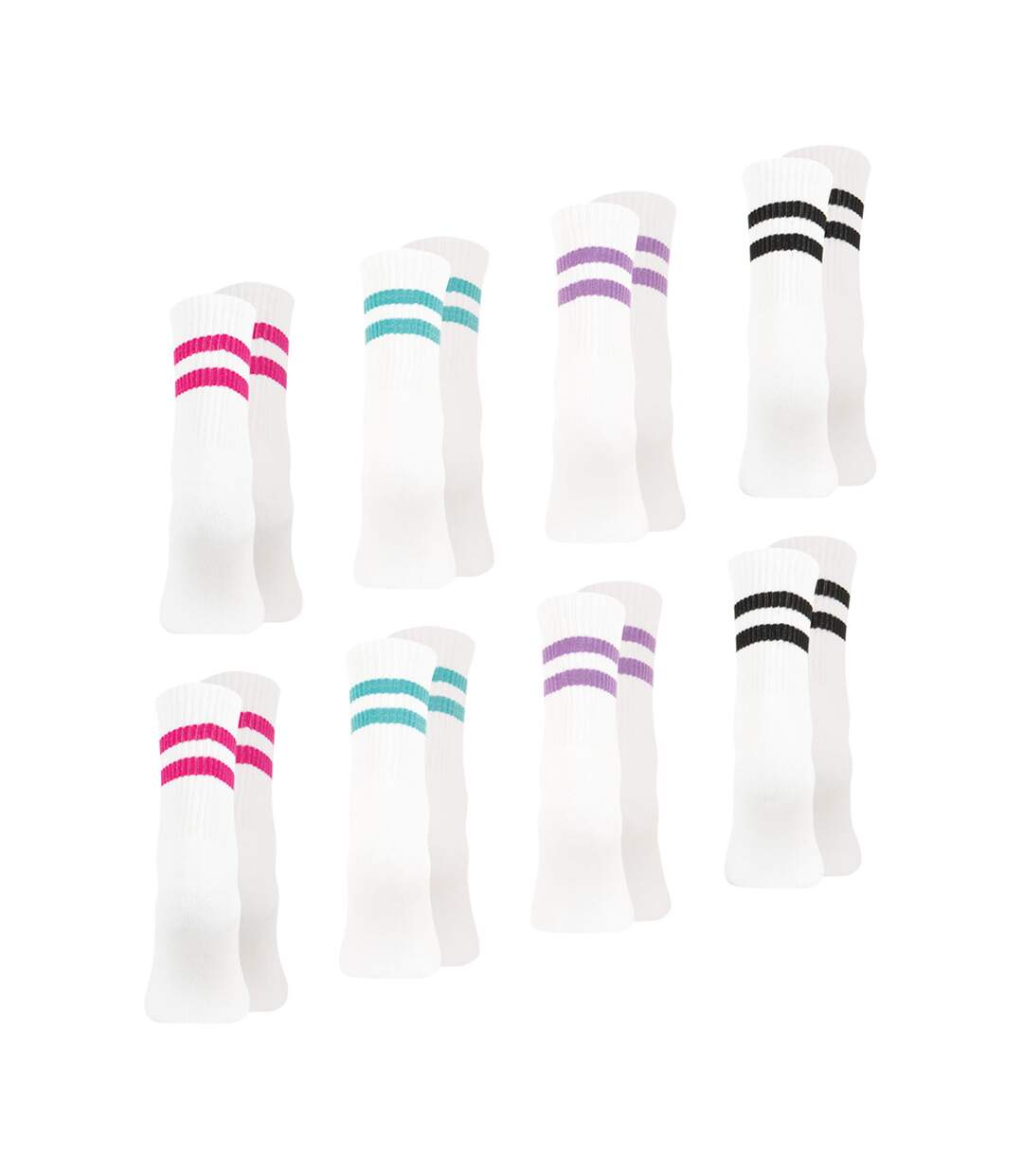 Lot de 8 paires de chaussettes mi-hautes femme Sport Wilson-3