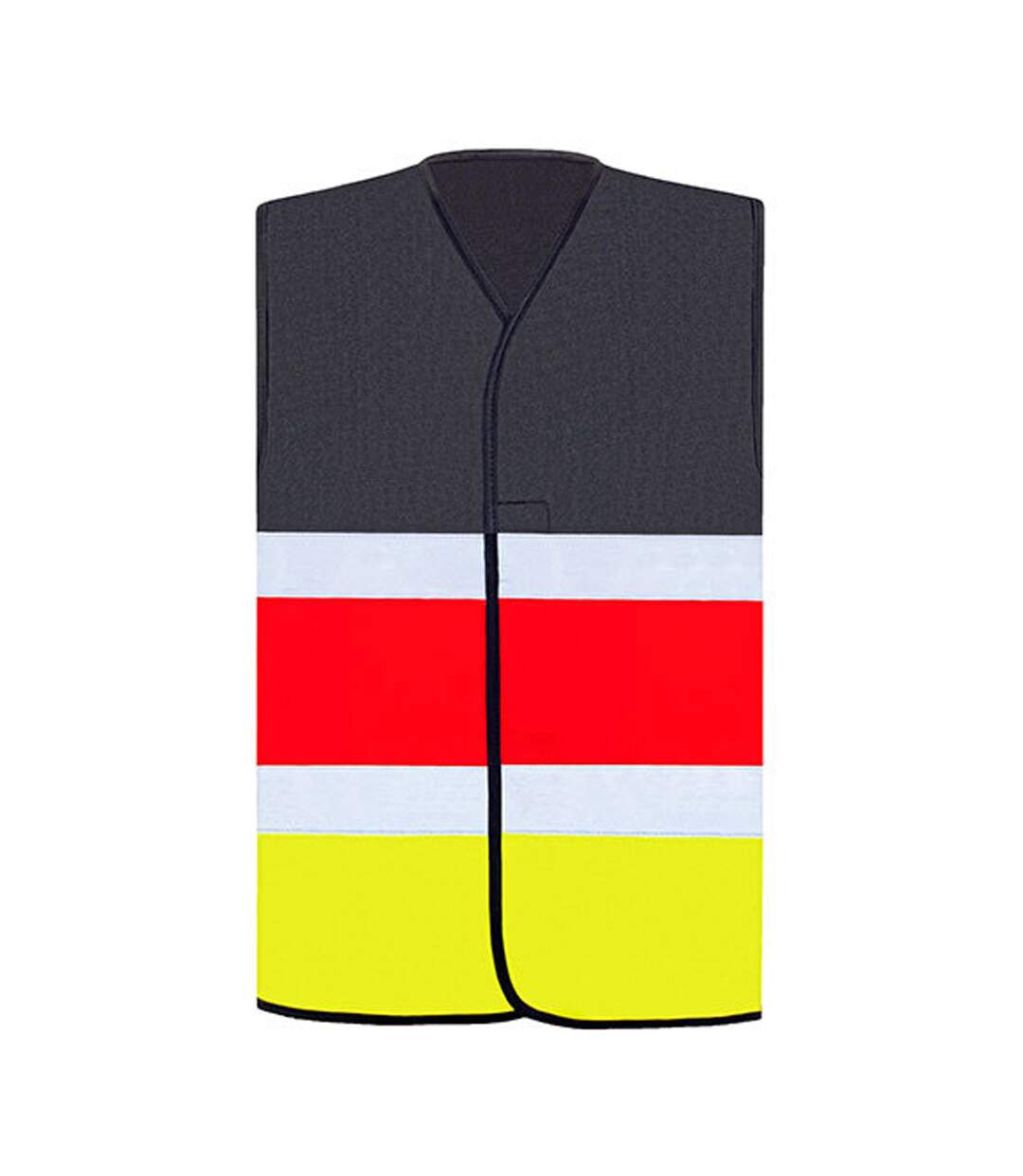 Gilet De Sécurité National Adulte Noir Rouge Jaune Or Korntex-1