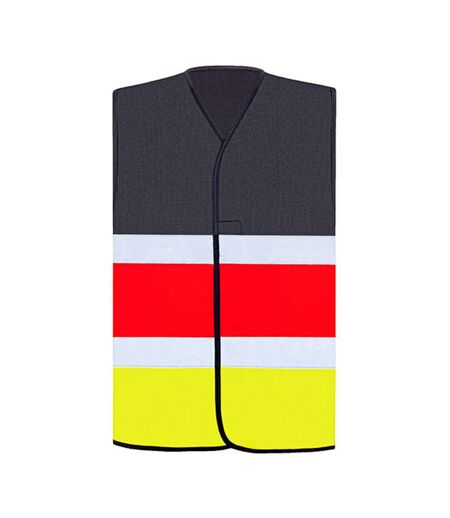 Gilet De Sécurité National Adulte Noir Rouge Jaune Or Korntex