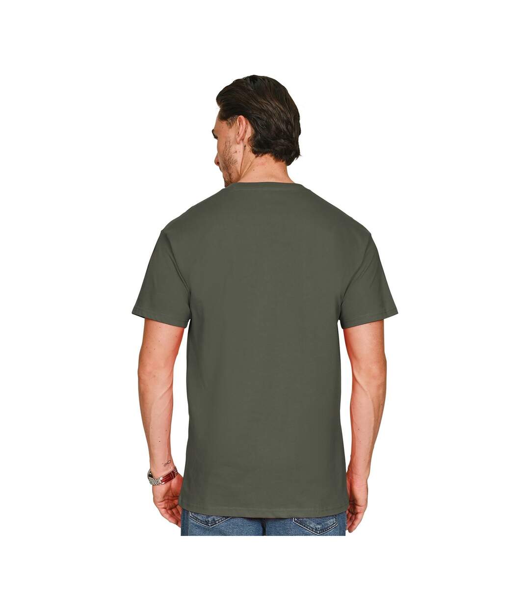 Unisex Adult Supreme Organic Combed T-shirt Khaki Olive Casual Classics-2