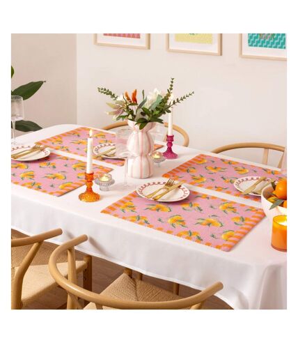 Pack of 4  Oranges placemat  one size pink Furn