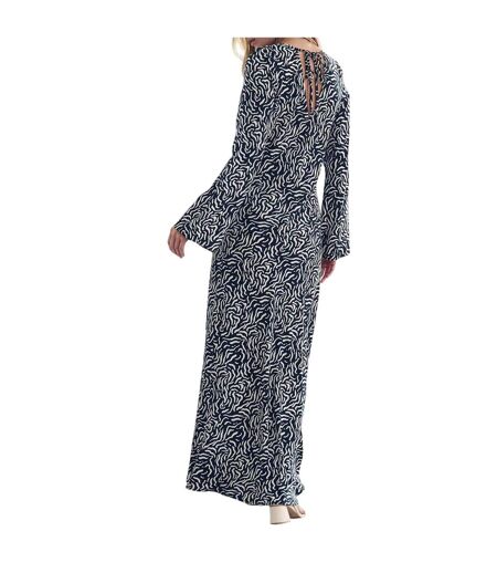 Robe Mi-longue Manches Style Flûte Motif/style Dessin Femme Noir Nobody´s Child