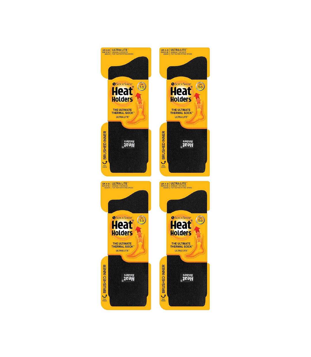 4 Pairs Ladies Ultra Lite Extra Thin 1.0 TOG Casual Thermal Socks-2