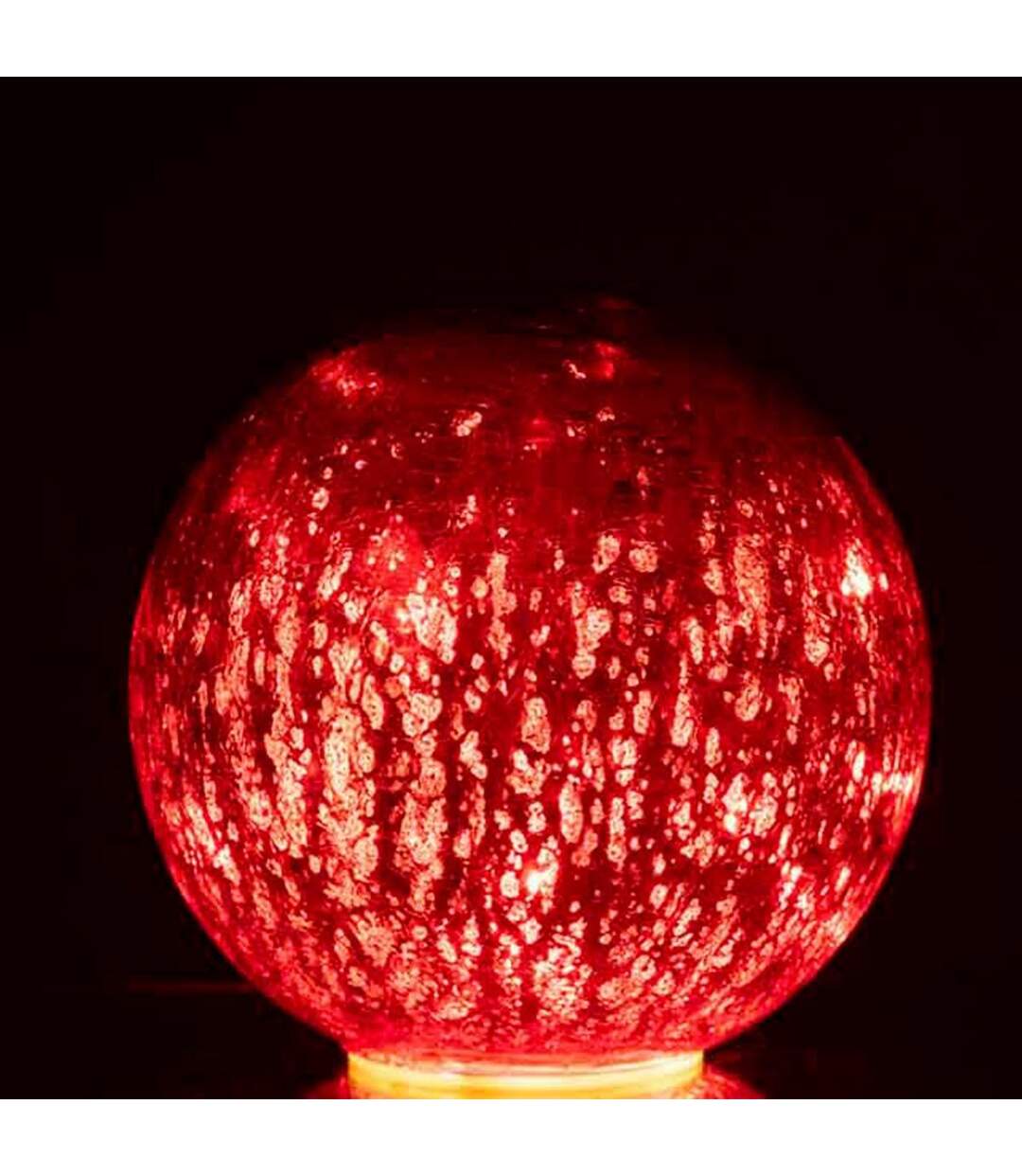 Boule en Verre Led Déco Sazo 15cm Rouge-3