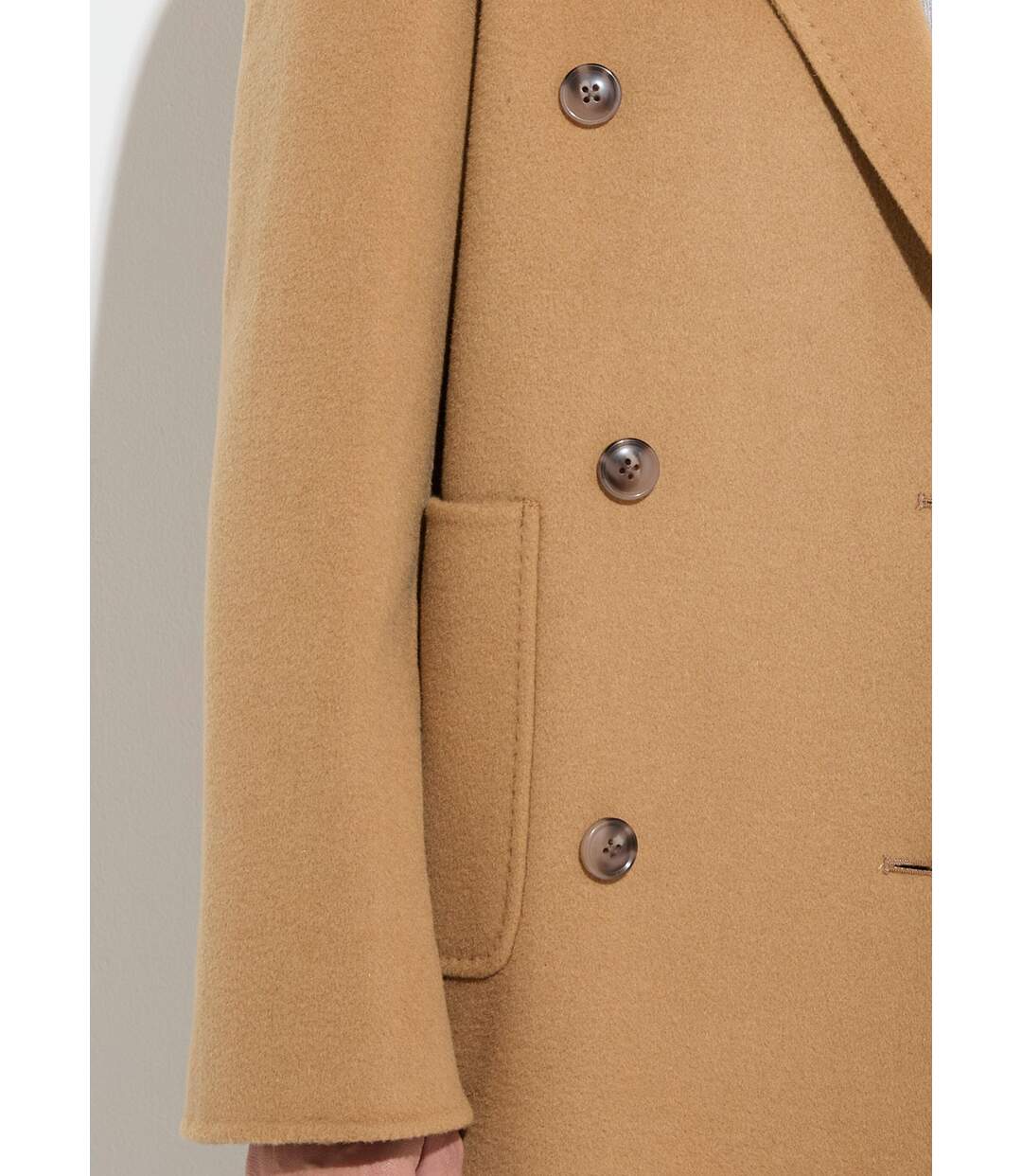 Manteau long drap de laine col tailleur-3