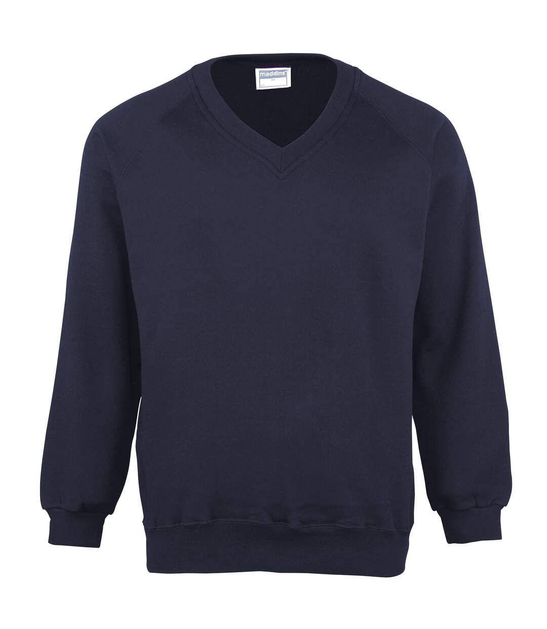 Sweatshirt avec col en v homme bleu marine Maddins