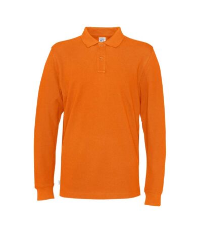 Cottover Mens Pique Long-Sleeved T-Shirt (Orange) - UTUB525