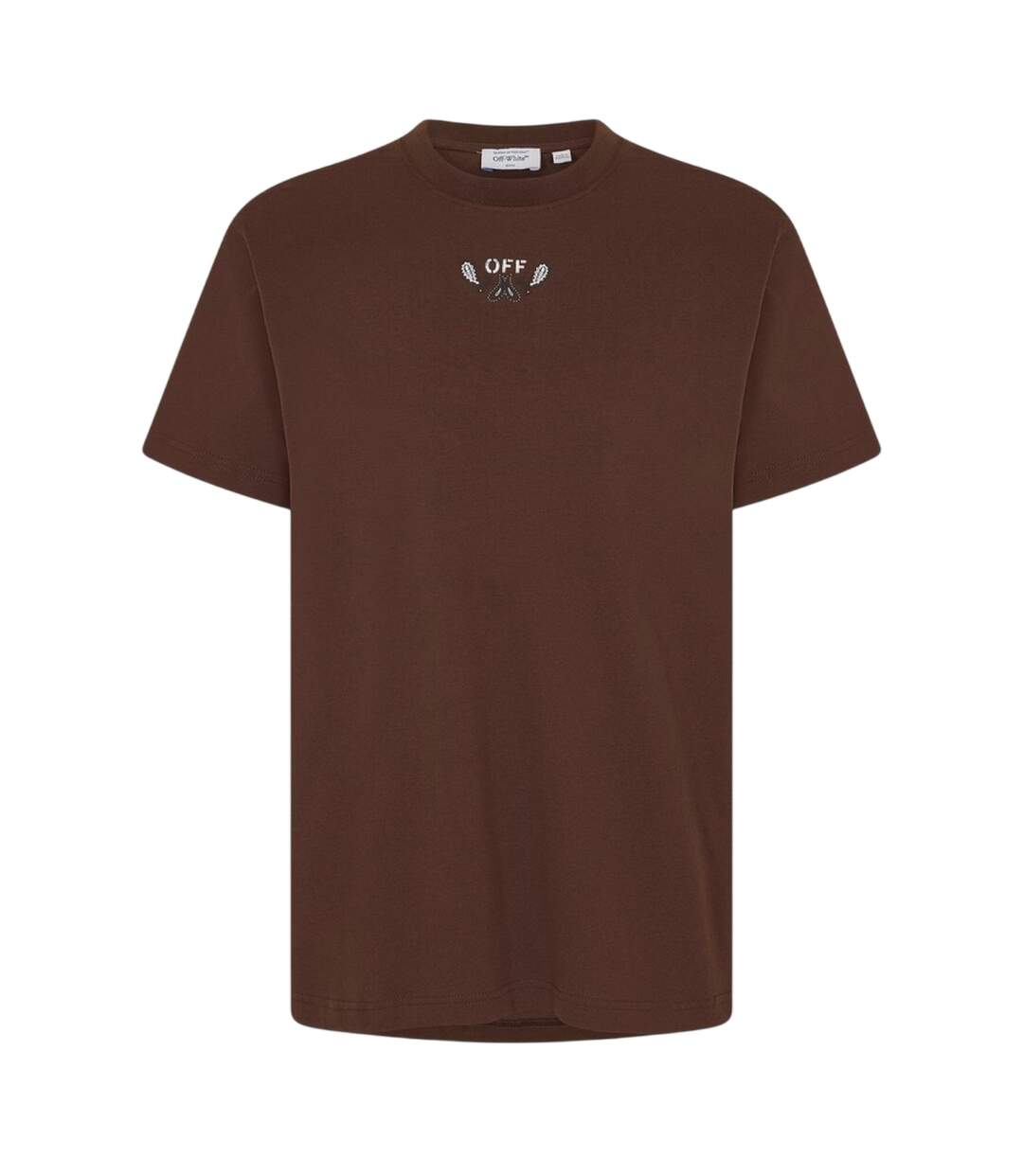 Unisex Adult Bandana Print Regular T-shirt Chocolate White Off White-1