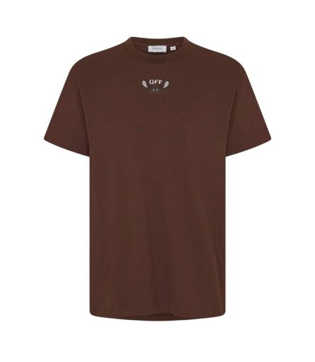 Unisex Adult Bandana Print Regular T-shirt Chocolate White Off White