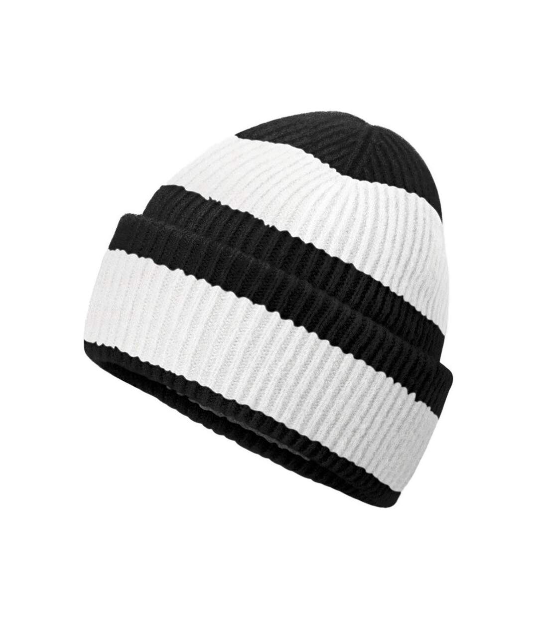 Bonnet Noir Blanc Doux Beechfield-3