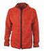 Veste tricot polaire à capuche HOMME- JN589 - rouge chiné