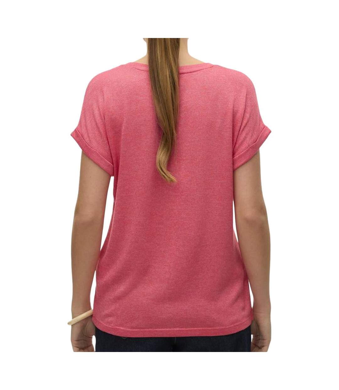 T-Shirt rose fuchsia femme vero moda brianna 10291353 - s-2