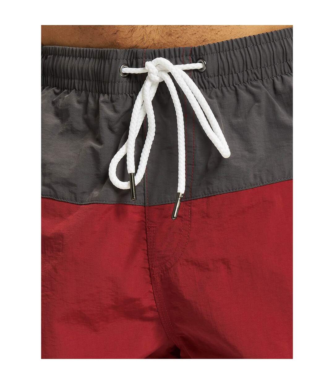 Mens Block Swim Shorts Brick Red Dark Shadow Urban Classics-4