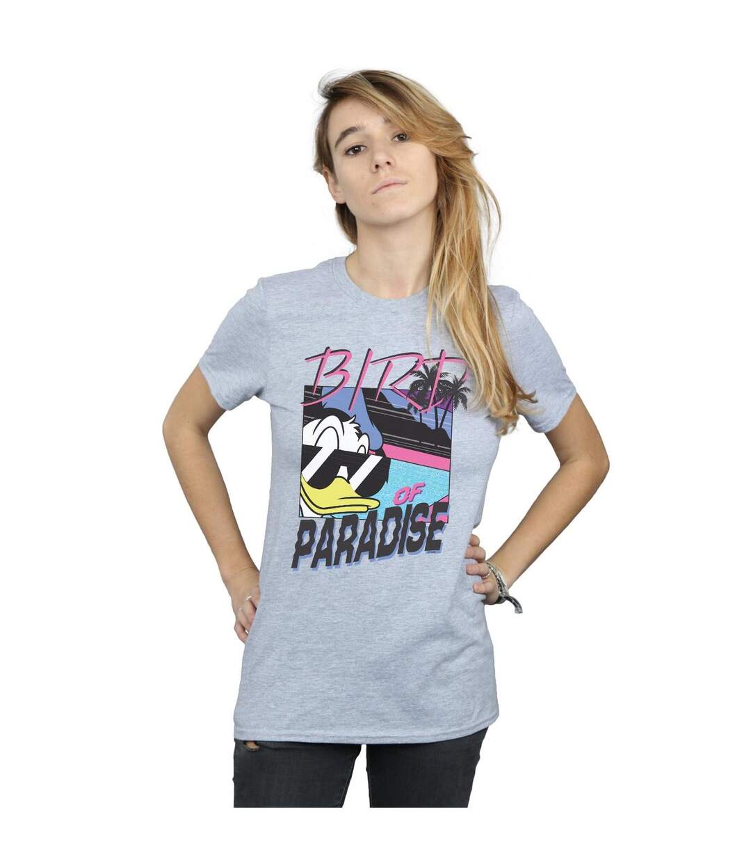 Disney Femme/Les femmes Donald Duck Bird Of Paradise - T-shirt boyfriend en coton (Gris sportif) - UTBI36622-2