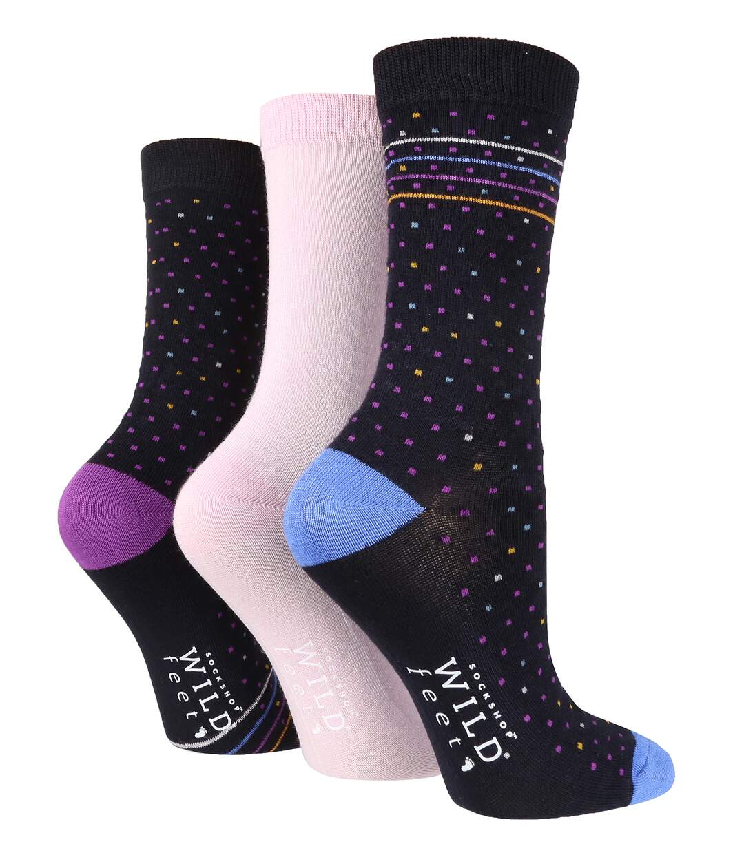 Wild Feet - 3 Pk Ladies Bamboo Socks | Polka Dot-1