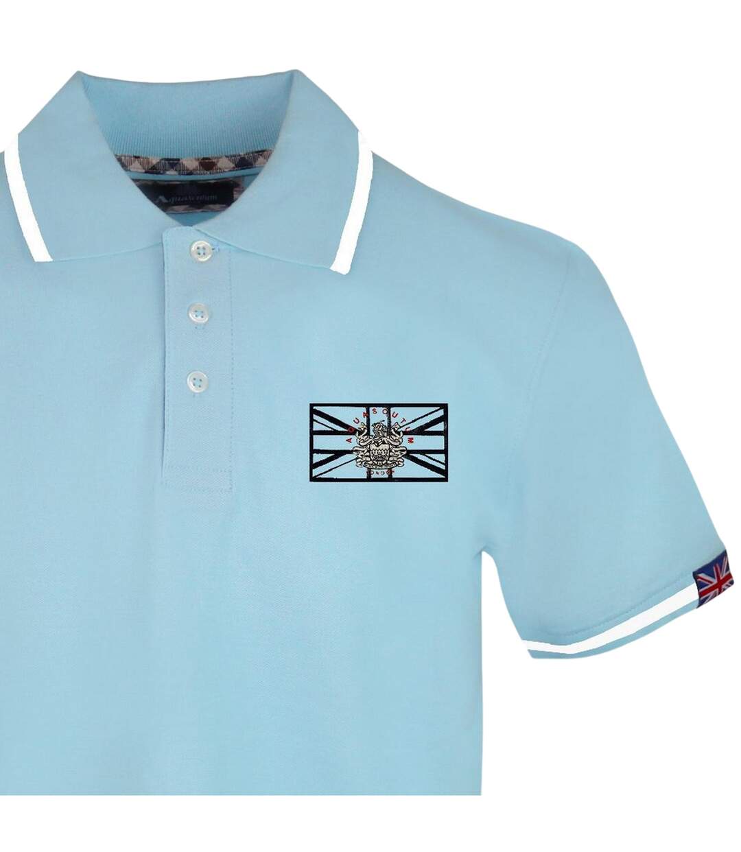 Mens Flag Polo Shirt Blue Cielo Aquascutum-3
