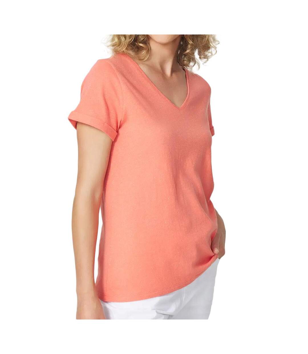 T-shirt corail femme tbs adinatee-1