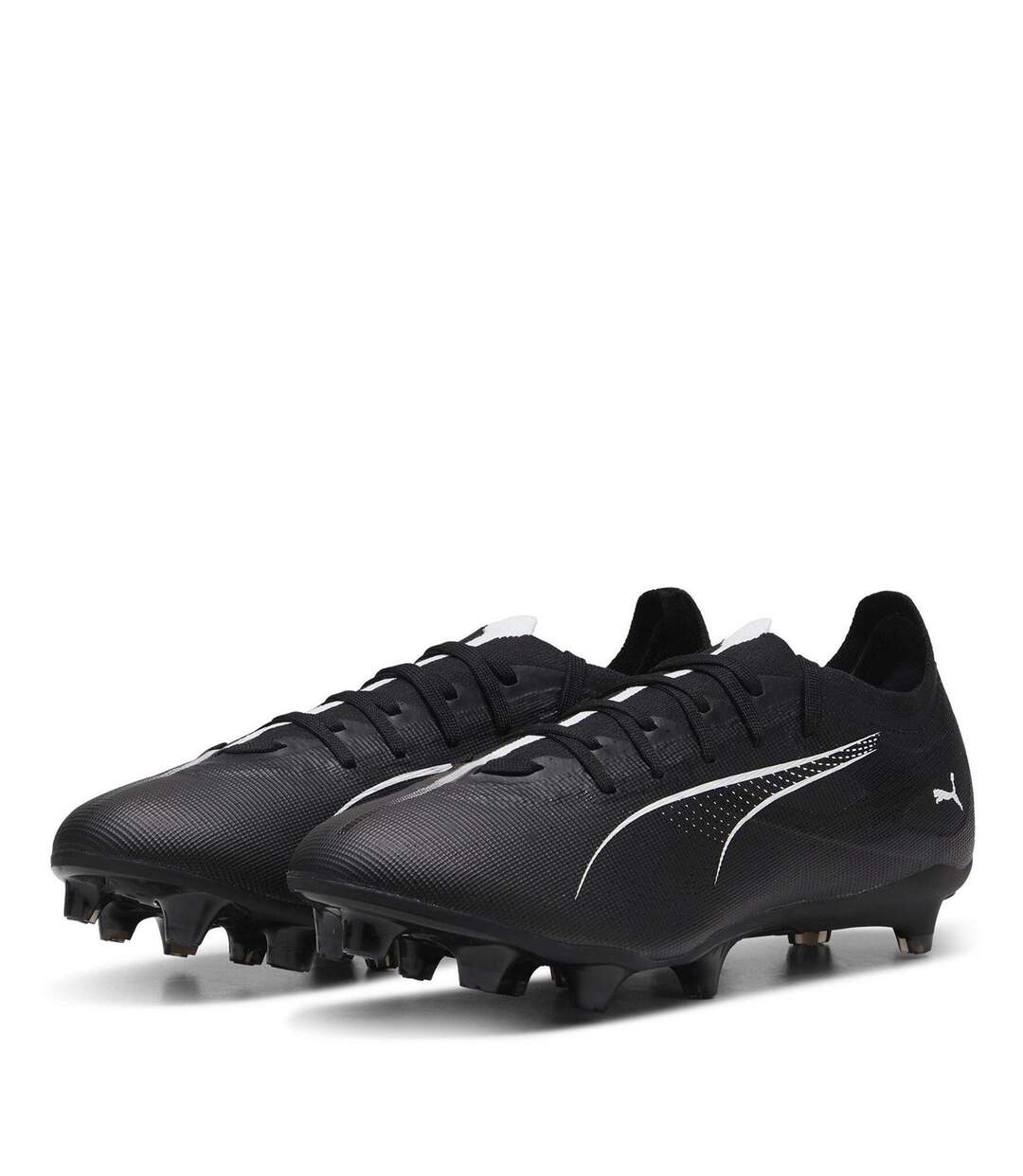 Mens Ultra 5 Match Firm Ground Football Boots Black White Puma-1