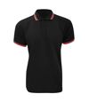 Kustom Kit Mens Tipped Piqué Short Sleeve Polo Shirt (Black/Orange) - UTBC613