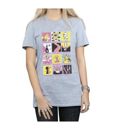 Disney Femme/Ladies - T-shirt boyfriend en coton avec carrés de la Fée Clochette (Gris sportif) - UTBI46466