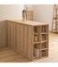 Ilot central 2 portes et 6 niches effet bois naturel ABANA - Beige-2