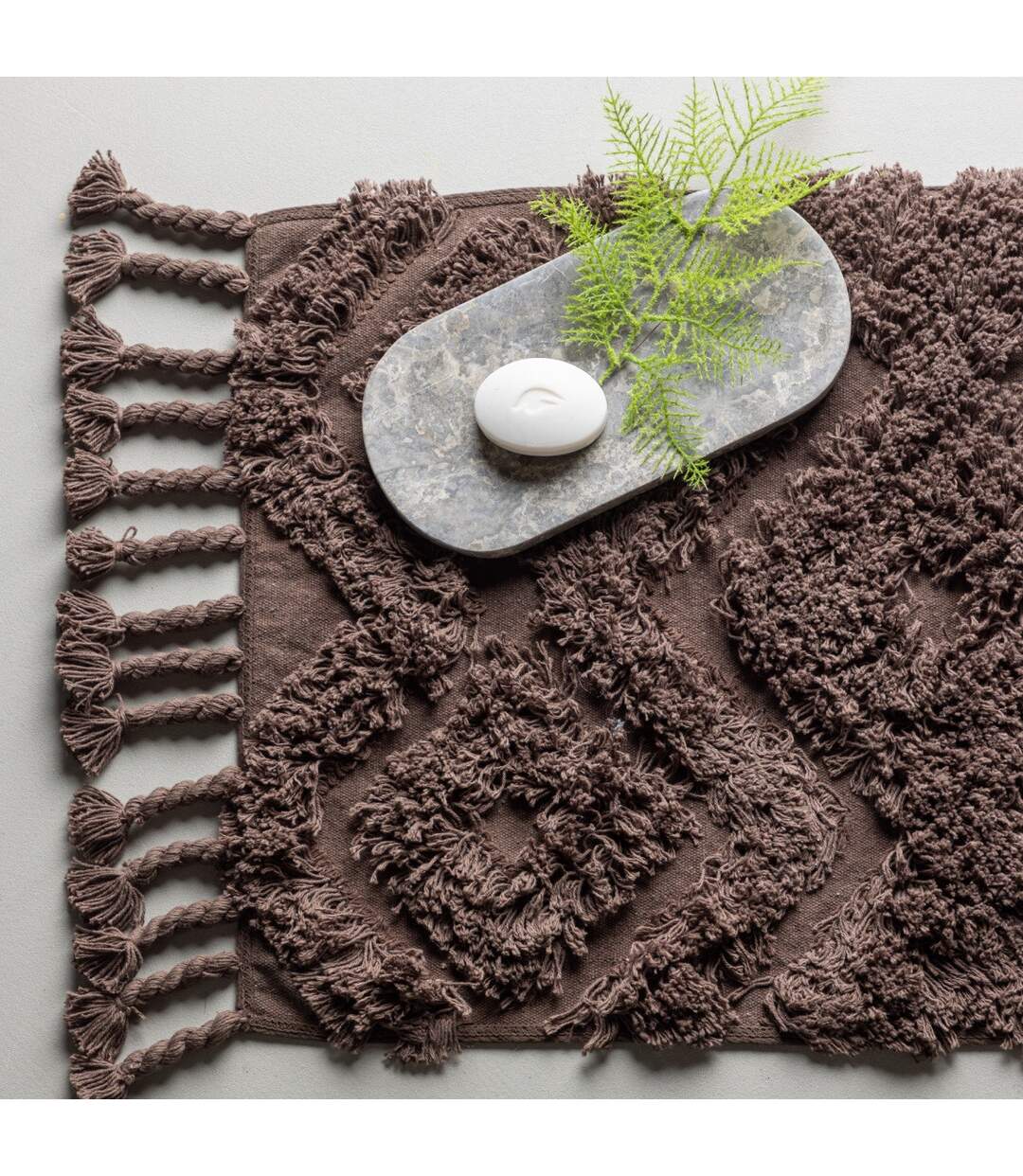 Tapis de Salle de Bain Hilma 50x80cm Marron-3