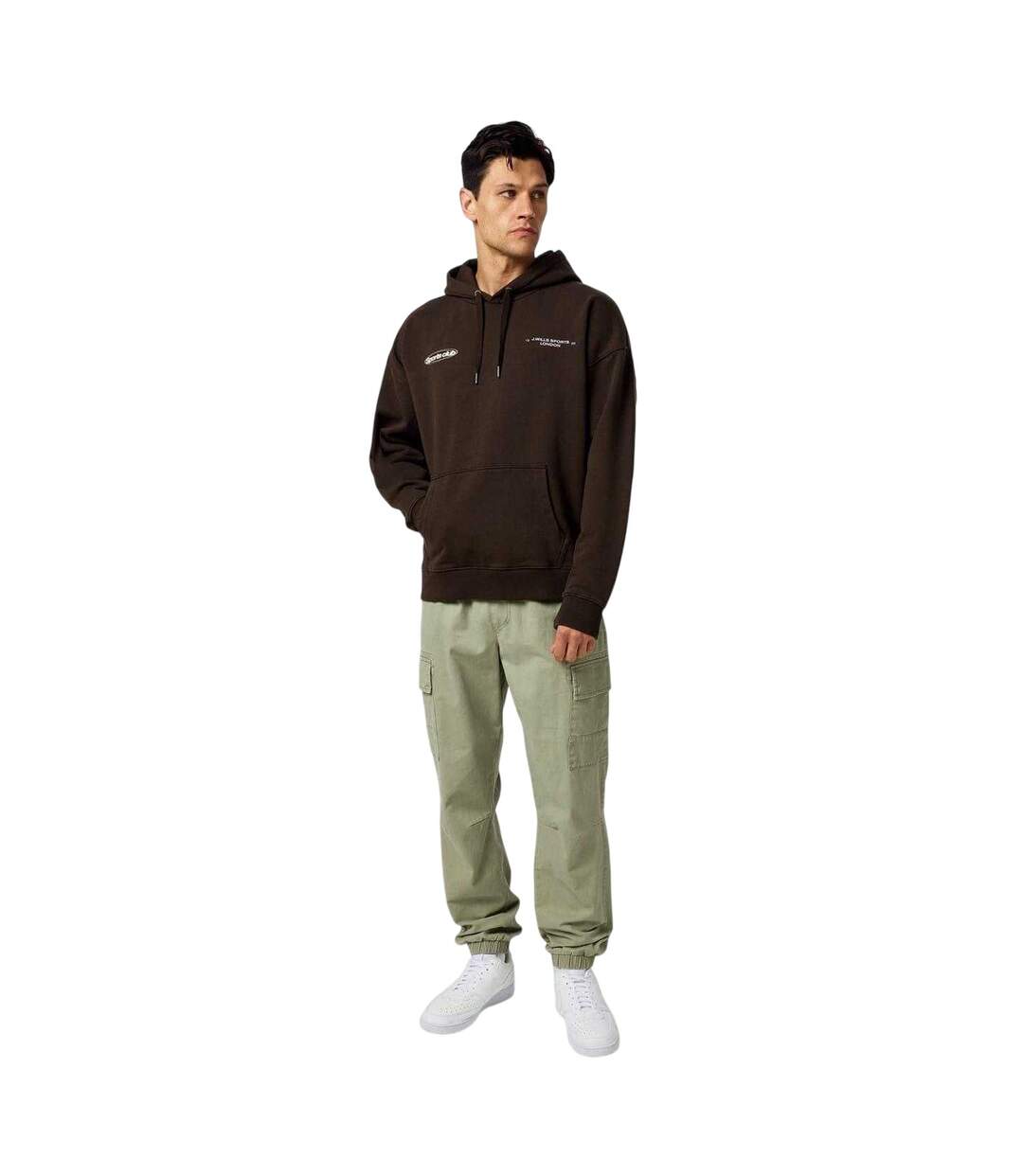 Mens Back Print Regular Hoodie Coffee Jack Wills-4