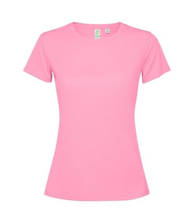 Womens/ladies estoril short-sleeved t-shirt silk pink Roly