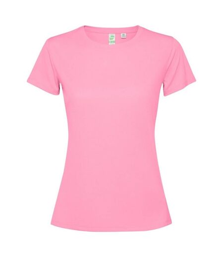 Womens/ladies estoril short-sleeved t-shirt silk pink Roly