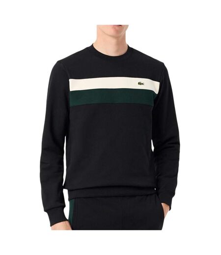 Sweat noir/vert homme lacoste sh5498 - l