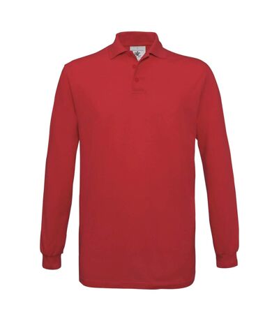 Polo homme manches longues - PU414 - rouge