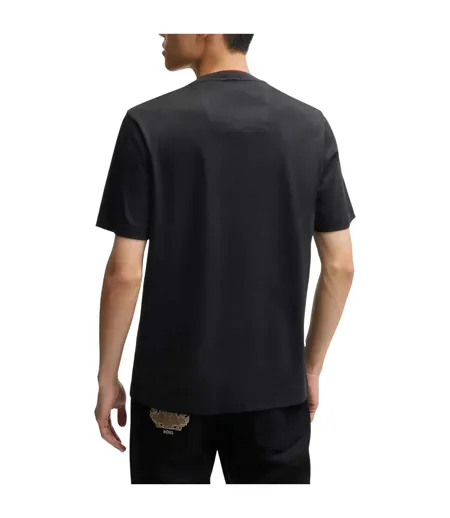 Mens Embroidered Logo Crew Neck T-shirt Black Boss