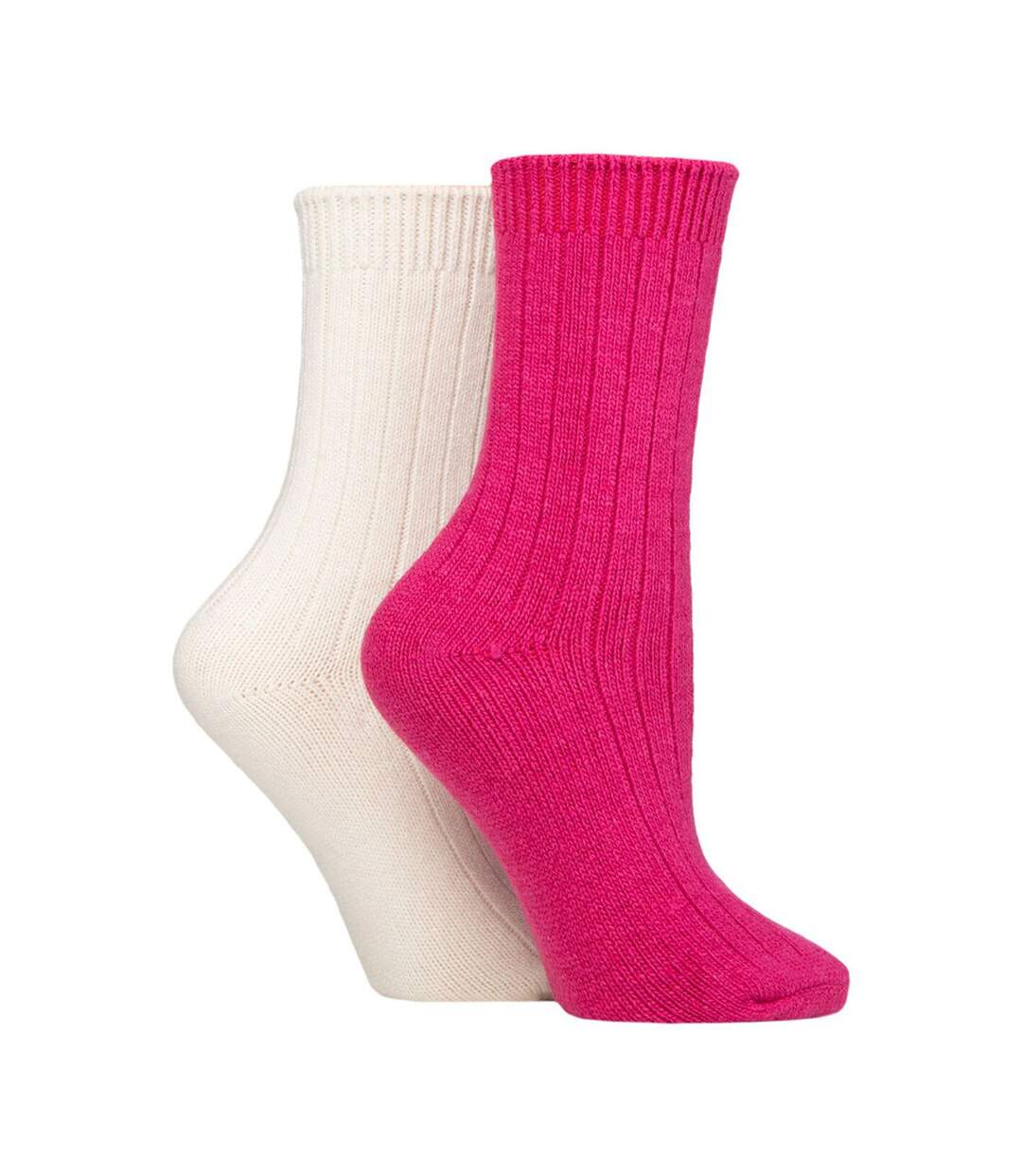 Lot de 2 chaussettes de lit en cachemire doux et chaud pour femme-1