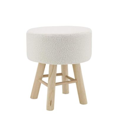 Tabouret en bouclette pied bois