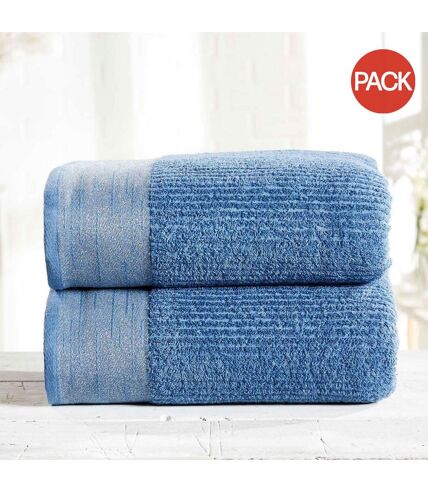 Pack of 2  Metallic accents towel  one size denim Mayfair