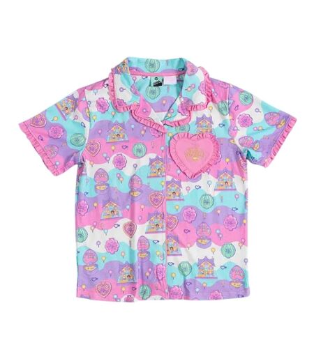Ensemble De Pyjama Motif/style Ruché Femme Rose Polly Pocket
