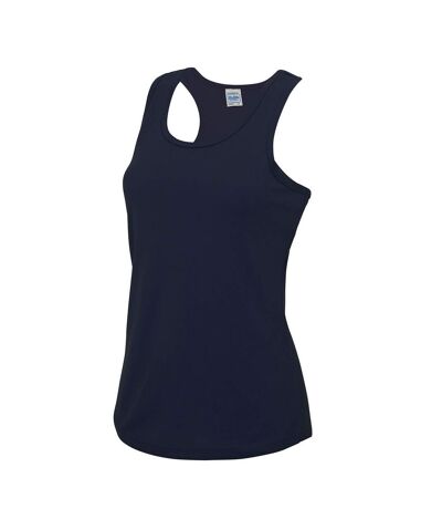 Womens/ladies Moisture Wicking Girlie Tank Top French Navy AWDis Cool