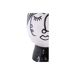 Vase Pot Visage en Porcelaine Face 18cm Blanc & Noir-3