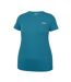 Womens/ladies Plain Crew Neck Fitted T-shirt Teal Slazenger-3