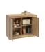 Ilot central 2 portes et 6 niches effet bois naturel ABANA - Beige-4